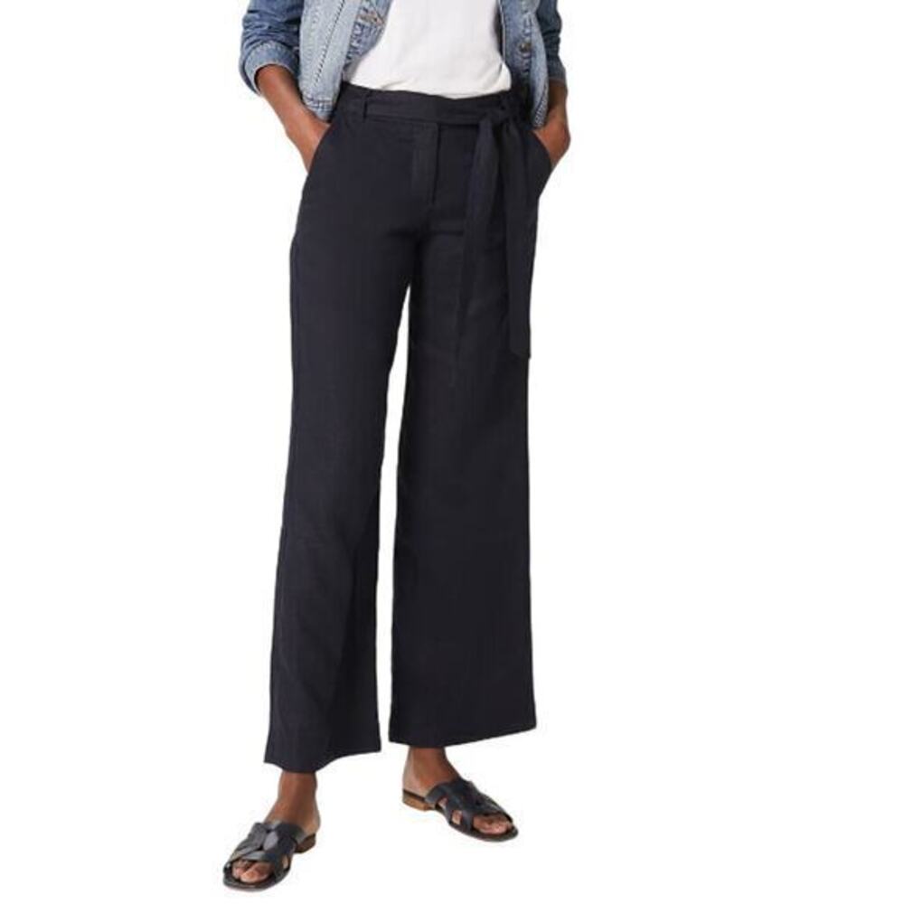 HOBBS LONDON Jacqui Wide Leg Linen Trousers Size 4 NWT